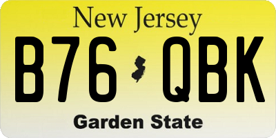NJ license plate B76QBK