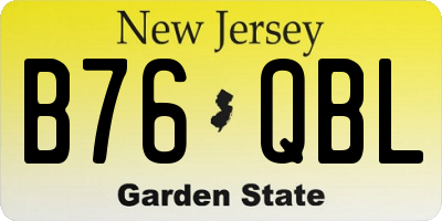 NJ license plate B76QBL