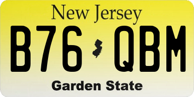 NJ license plate B76QBM