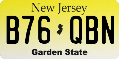 NJ license plate B76QBN
