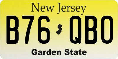 NJ license plate B76QBO