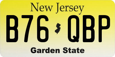 NJ license plate B76QBP