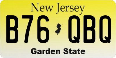 NJ license plate B76QBQ