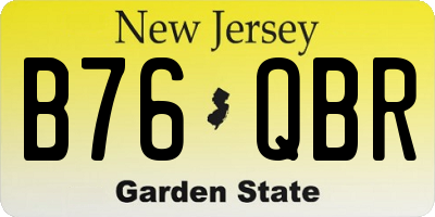 NJ license plate B76QBR