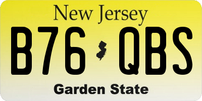 NJ license plate B76QBS