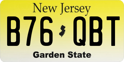 NJ license plate B76QBT