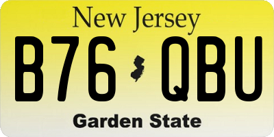 NJ license plate B76QBU
