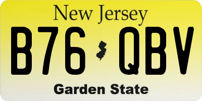 NJ license plate B76QBV