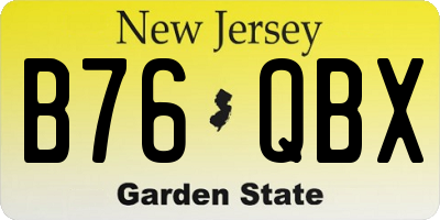 NJ license plate B76QBX