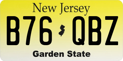 NJ license plate B76QBZ
