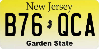 NJ license plate B76QCA