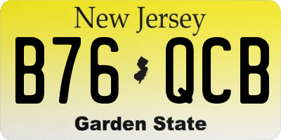 NJ license plate B76QCB