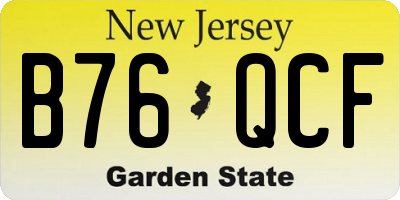 NJ license plate B76QCF