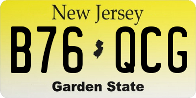 NJ license plate B76QCG