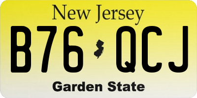 NJ license plate B76QCJ