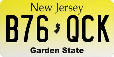 NJ license plate B76QCK
