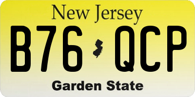 NJ license plate B76QCP