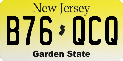 NJ license plate B76QCQ
