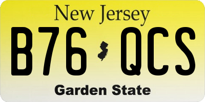 NJ license plate B76QCS
