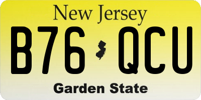 NJ license plate B76QCU