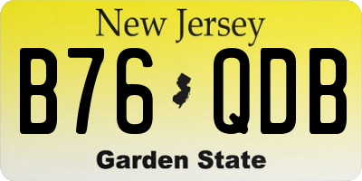 NJ license plate B76QDB