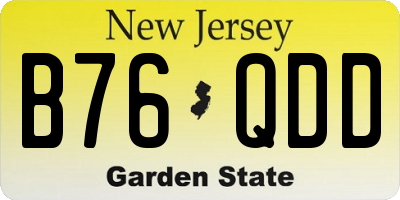 NJ license plate B76QDD