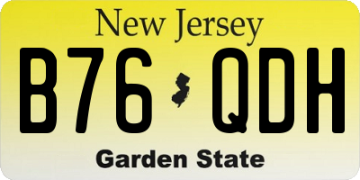 NJ license plate B76QDH