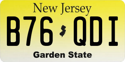 NJ license plate B76QDI