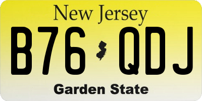 NJ license plate B76QDJ