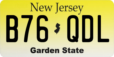 NJ license plate B76QDL