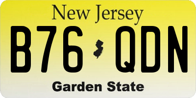 NJ license plate B76QDN