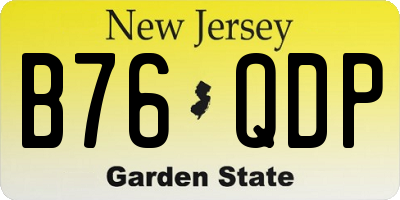NJ license plate B76QDP