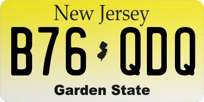 NJ license plate B76QDQ
