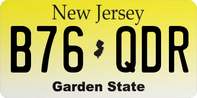 NJ license plate B76QDR