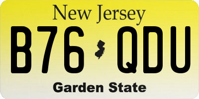 NJ license plate B76QDU