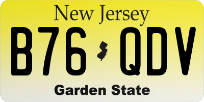 NJ license plate B76QDV