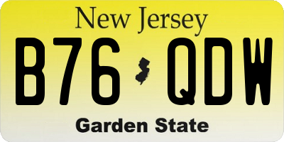 NJ license plate B76QDW