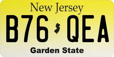 NJ license plate B76QEA