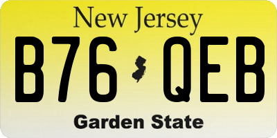 NJ license plate B76QEB