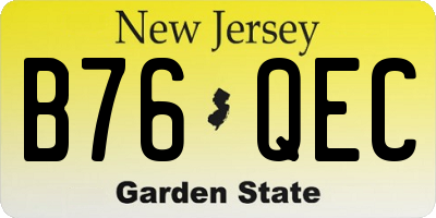 NJ license plate B76QEC