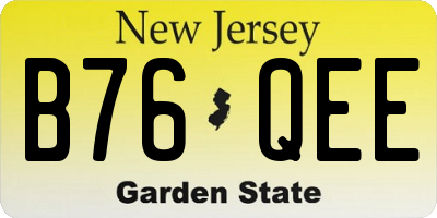 NJ license plate B76QEE