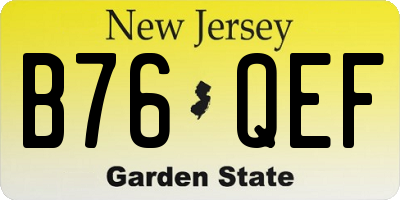 NJ license plate B76QEF