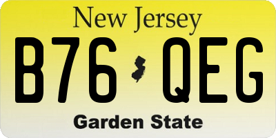 NJ license plate B76QEG
