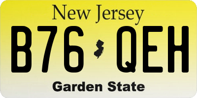 NJ license plate B76QEH