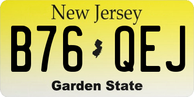 NJ license plate B76QEJ