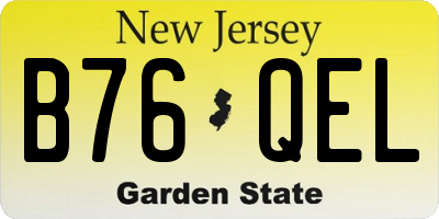 NJ license plate B76QEL