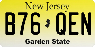 NJ license plate B76QEN