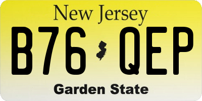 NJ license plate B76QEP