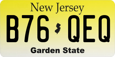 NJ license plate B76QEQ