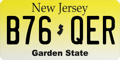 NJ license plate B76QER